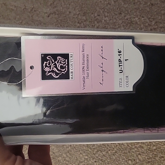 Hair Couture color#1 in 16inch length U-tip keratin bond human hair extensions - Picture 4 of 6